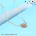 44173 collier en chaîne en or bijoux xuping mode 18k délicat type de fleur pendentif en plaqué or collier de bijoux
